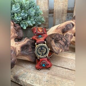 VTG Sha d’ Lei Legacy Tribal Art-Inspired Kokopelli Zuni Bear Bracelet Watch NEW